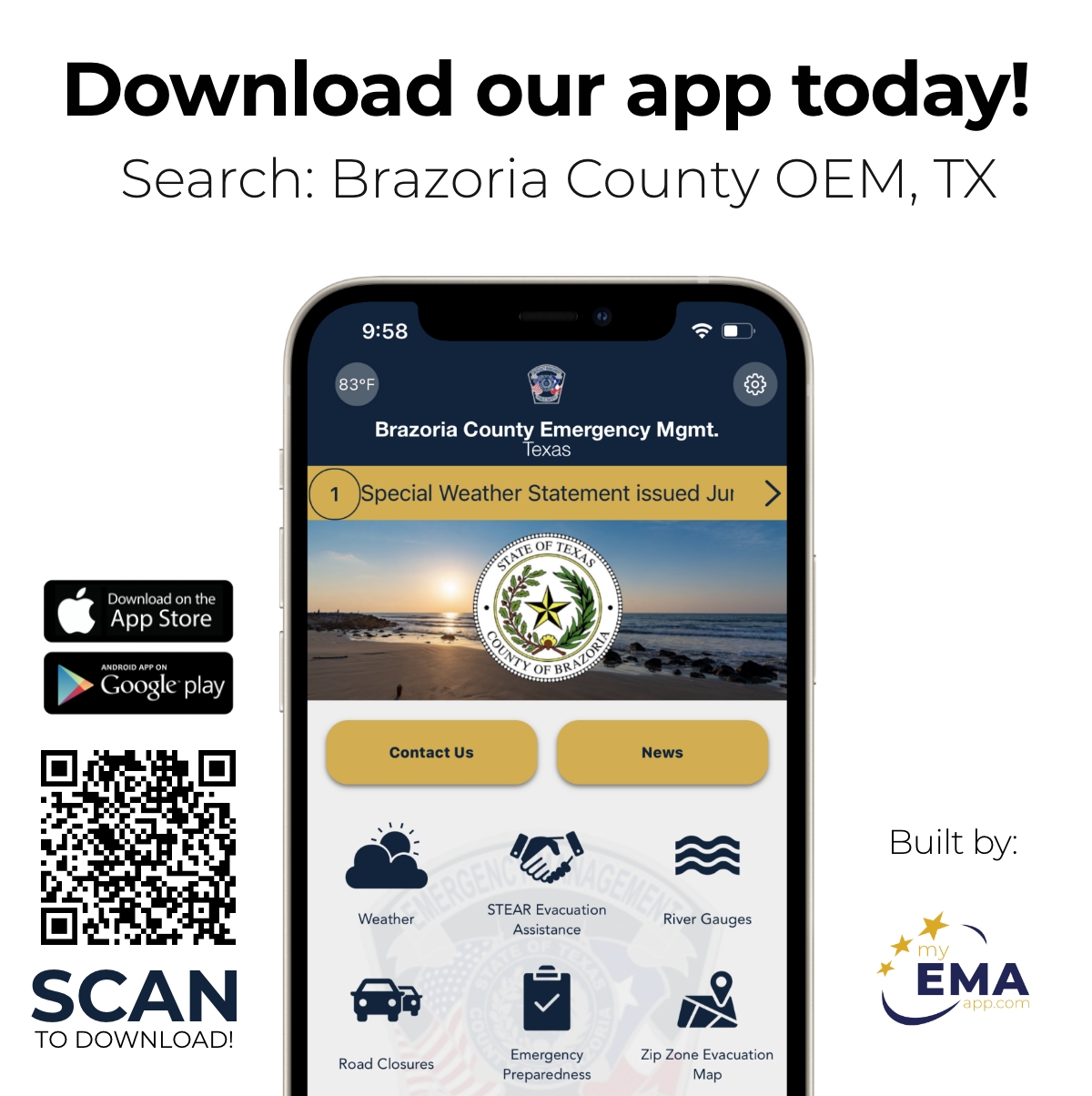 Download our app with a QR Code and an Iphone