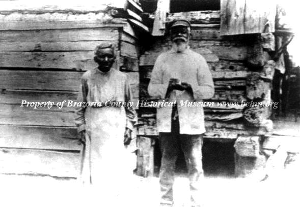 Enslaved Ned Thompson and his wife near East Columbia, TX.